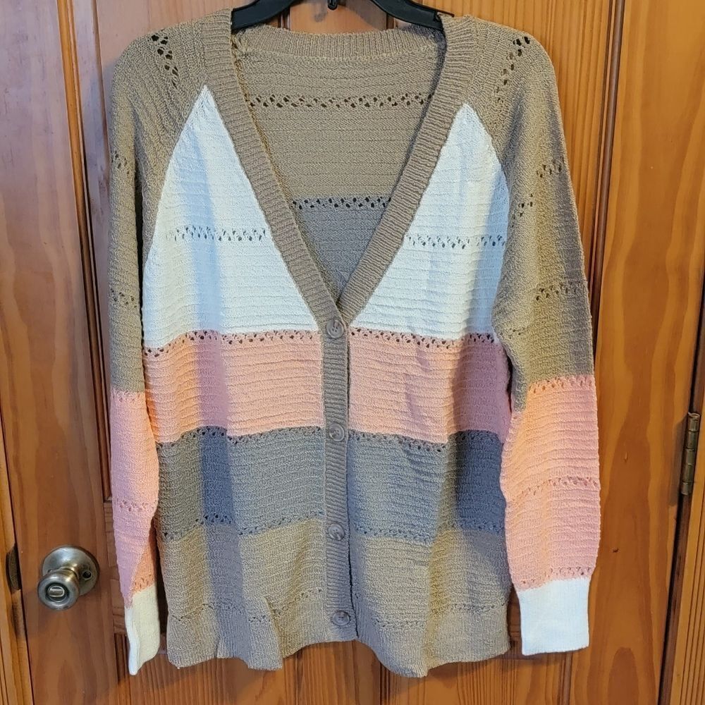 Women's Button Front Sweater Cardigan xl